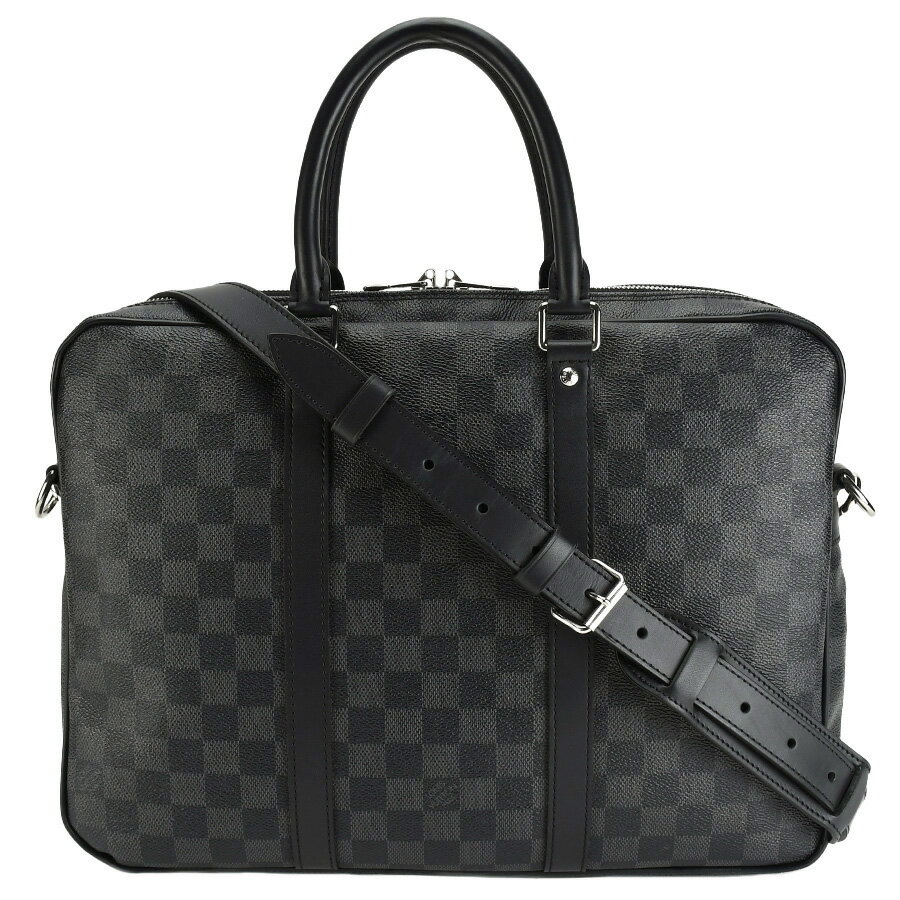 新入荷 ルイヴィトン LOUIS VUITTON ダミエグラフィット ポルト ドキュマン ヴォワヤージュ PDV PM N41478 ビジネスバッグ ブリーフケース 2way ショルダー メンズ【中古】