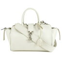 サンローラン SAINT LAURENT PARIS ベイビー ダウンタウンカバス 2way ショルダー ハンドバッグ 436834 レザー ホワイト 白 シル...