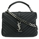 サンローラン SAINT LAURENT カレッジ ミディアム 428056 チェーンショルダーバッグ ハンドバッグ 2way レザー ブラック 黒 YSL ロ...