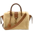 サンローラン SAINT LAURENT ダウンタウン ベイビー 2way ハンドバッグ 635346 ムートン レザー ブラウン 茶 ゴールド金具 YSL シ...
