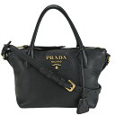 プラダ PRADA 2way ハンドバッグ ヴィッテロダイノ 1BA111 レザー ネロ ブラック 黒 ゴールド金具 ショルダーバッグ レディース 【中古】