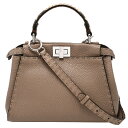 フェンディ FENDI セレリア ミニ ピーカブー ピーカブー スモール 8BN244 ハンドバッグ 2way ショルダー レザー パイソン グレー ベージュ ...