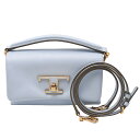 トッズ TOD'S Tタイムレス フラップ バッグ マイクロ 2way ショルダーバッグ XBWTSOC0000 レザー ブルー ゴールド金具 ハンドバッグ レ...
