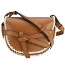 ロエベ LOEWE ゲートバッグ スモール ショルダーバッグ アナグラム レザー ブラウン 茶 シルバー金具 クロスボディ レディース 【中古】