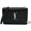 サンローラン SAINT LAURENT サンセット チェーンウォレット ショルダーバッグ 452157 肩掛け 斜め掛け ポシェット ブラック 黒 レザー Y...