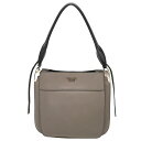 プラダ PRADA ワンショルダーバッグ ホーボーバッグ ロゴ マギット Margit 1BC076 レザー グレー シルバー金具 肩掛け レディース 【中古】