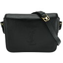 YVES SAINT LAURENT イヴ サンローラン ショルダーバッグ 斜め掛け クロスボディバッグ ブラック 黒 レザー YSLロゴ ヴィンテージ レディ...