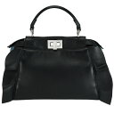 フェンディ FENDI ミニ ピーカブー ピーカブー スモール ハンドバッグ 8BN244 ブラック 黒 シルバー金具 レザー フリル レディース【中古】