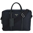 プラダ PRADA トライングルロゴ ビジネスバッグ ブリーフケース 2VE661 書類カバン 2way ショルダー テスート ナイロン サフィアーノレザー ネ...