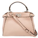 フェンディ FENDI セレリア ピーカブー ミニ スモール 2way ハンドバッグ 8BN244 レザー ピンク シルバー金具 ショルダー 斜め掛け レディー...