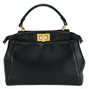 フェンディ FENDI ミニ ピーカブー スモール ハンドバッグ 8BN244 レザー ブラック 黒 ゴールド金具 Peekaboo レディース 【中古】