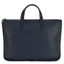 ロエベ LOEWE トレド ブリーフケース アナグラム 323.26 レザー ネイビー ブルー シルバー金具 ビジネスバッグ 書類バッグ 通勤 メンズ 【中古】
