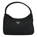 新入荷 プラダ PRADA ワンショルダーバッグ ハンドバッグ トライアングルロゴ MV515 ナイロン ブラック 黒 ホーボー ミニバッグ レディース 【中古...