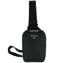 \\クーポンで値引!ポイント5倍!// 新入荷 プラダ PRADA ブリック サフィアーノ ワンショルダーバッグ 2VZ106 ボディバッグ スリングバッグ バムバッグ ブラック 黒 レザー トライングルロゴ【新品同様】(4)