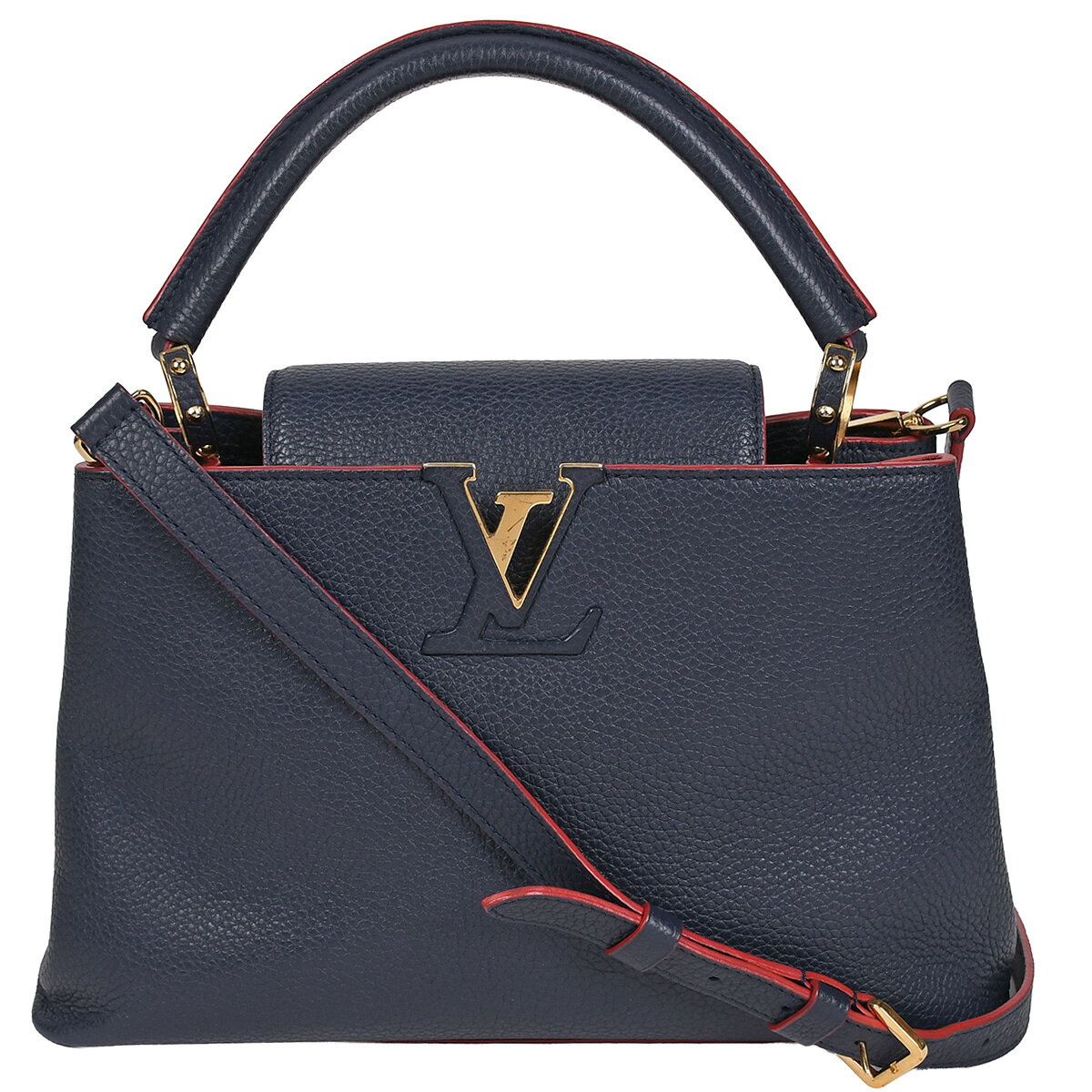 乐天商城 - 【クーポンでお得×さらにポイントUP】 ルイヴィトン LOUIS VUITTON カプシーヌ PM 2way ハンドバッグ ショルダーバッグ トリヨン ブルーマリーヌ ネイビー ゴールド金具 M43934 【中古】