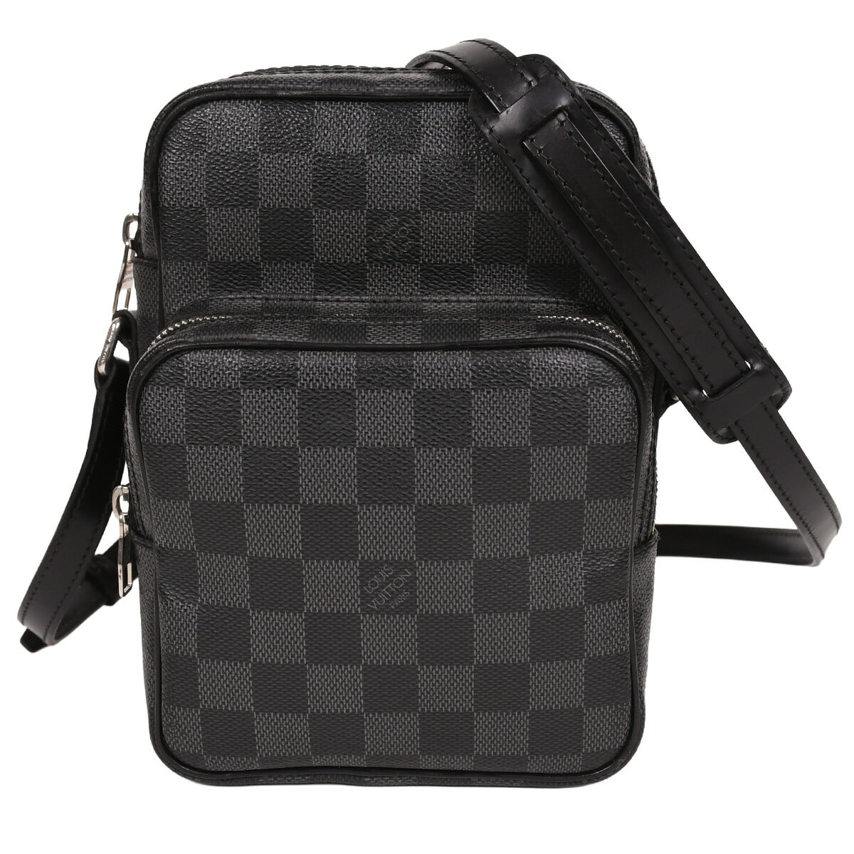 【クーポンで5%OFF×さらにポイントUP】 ルイヴィトン LOUIS VUITTON ダミエグラフィット レム ショルダーバッグ 斜め掛け メンズ PVC レザー ブラック グレー N41446【中古】