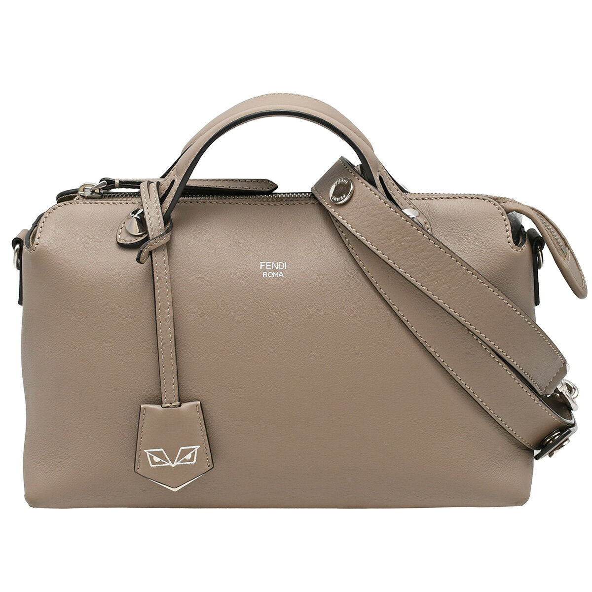 フェンディ FENDI バイザウェイ ミディアム 2way ハンドバッグ ショルダーバッグ レザー レディース グレー ベージュ シルバー金具 8BL124 【...