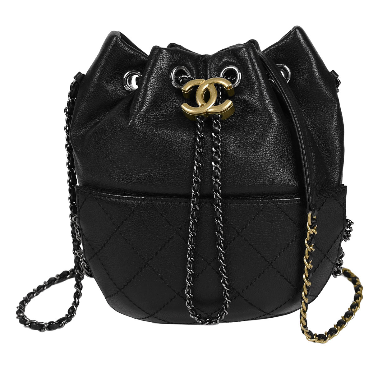 【クーポンで5%OFF×さらにポイントUP】 新入荷 シャネル CHANEL ガブリエル ドゥ シャネル パースバッグ チェーンショルダーバッグ レディース レザー ブラック A98787 【中古】