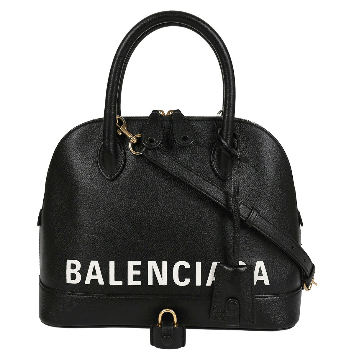 乐天商城 - 【クーポンでお得×さらにポイントUP】 バレンシアガ BALENCIAGA ヴィル トップハンドル スモール 2way ハンドバッグ ショルダーバッグ ロゴ レザー ブラック 黒 ゴールド金具 550645 【中古】