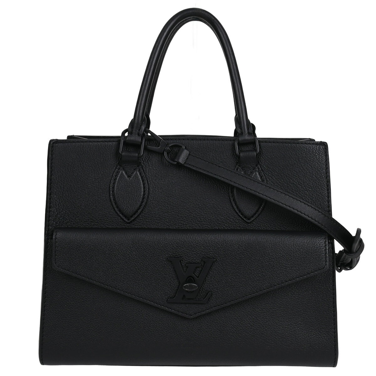 乐天商城 - 【クーポンでお得×さらにポイントUP】 ルイヴィトン LOUIS VUITTON ロックミー トート PM ハンドバック 2way ショルダー 斜め掛け LVロゴ ツイストロック レディース レザー ブラック 黒 M55845【新品同様】【中古】