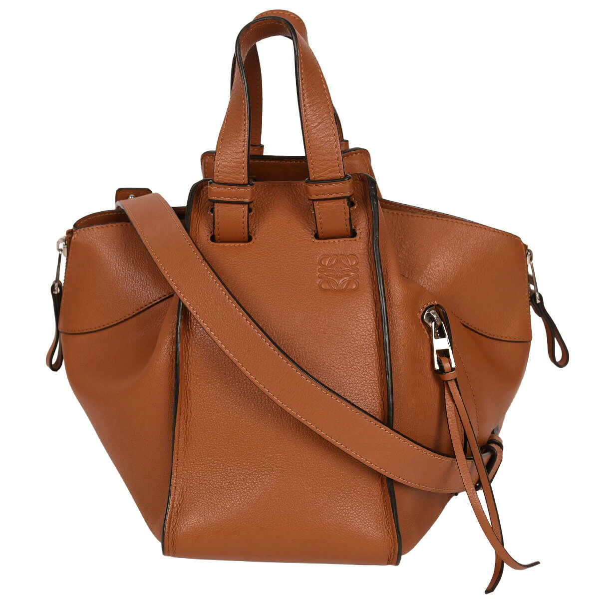 乐天商城 - ロエベ LOEWE ハンモック スモール アナグラム 2way ハンドバッグ ショルダーバッグ レディース レザー ブラウン シルバー金具 387.30【中古】