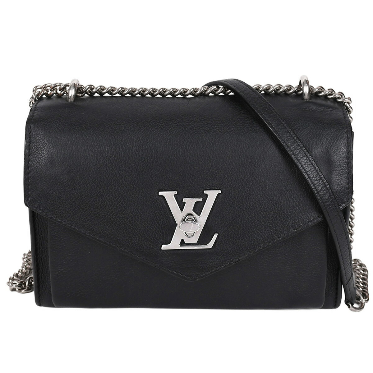 乐天商城 - ルイヴィトン LOUIS VUITTON マイロックミー チェーン ショルダーバッグ クロスボディバッグ レザー ノワール ブラック 黒 シルバー金具 M51418 【中古】