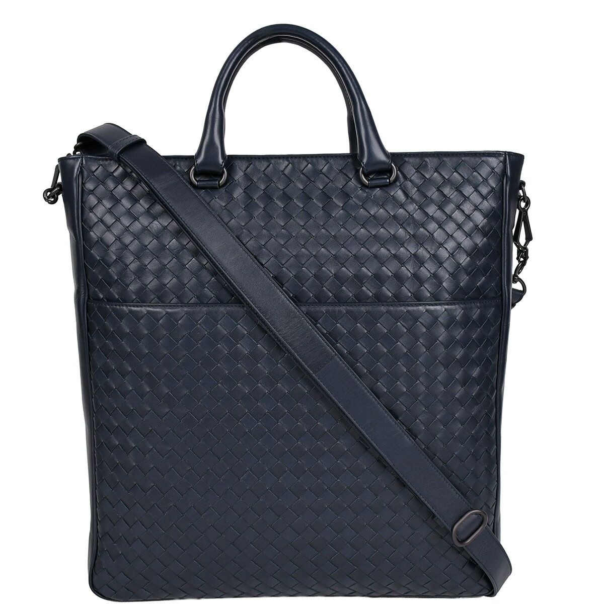 乐天商城 - 【クーポンでお得×さらにポイントUP】 ボッテガヴェネタ BOTTEGA VENETA イントレチャート VN 2way トートバッグ ショルダーバッグ ビジネスバッグ メンズ レザー ネイビー ブルー 429042 【中古】