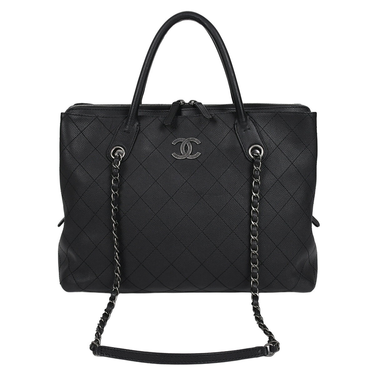 乐天商城 - 【クーポンでお得×さらにポイントUP】 新入荷 シャネル CHANEL マトラッセ チェーン トートバッグ ココマーク ショルダーバッグ 肩掛け キャビアスキン ブラック 黒 A94849 【中古】