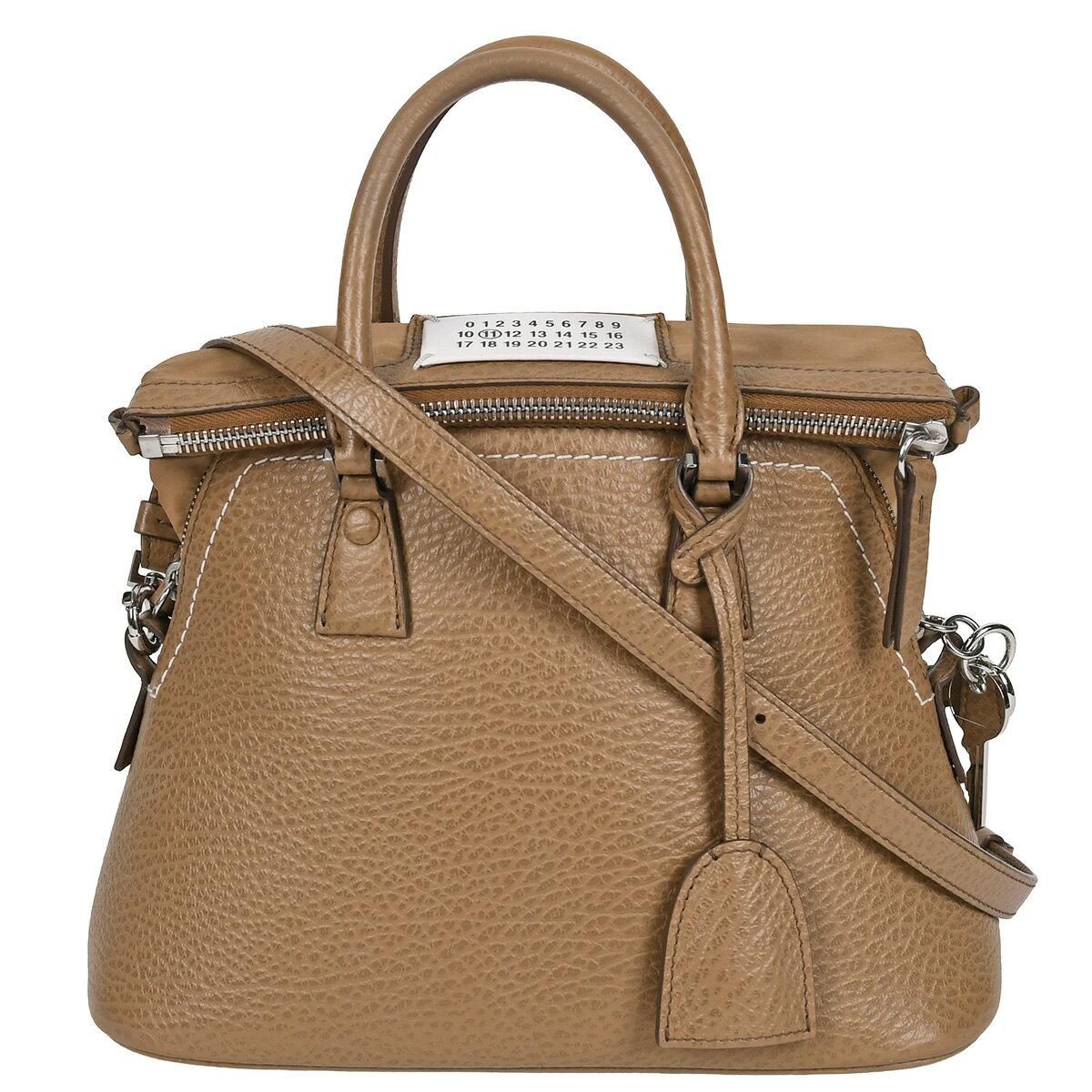 乐天商城 - 新入荷 メゾンマルジェラ Maison Margiela 5AC ミニバッグ 2way ハンドバッグ ショルダーバッグ レディース レザー キャメル シルバー金具 S56WG0082 【中古】