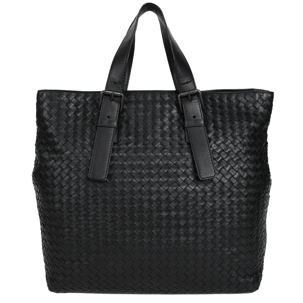 ボッテガヴェネタ BOTTEGA VENETA イントレチャート トートバッグ ハンドバッグ 肩掛け ショルダー 2way レディース メンズ レザー ブラック 黒 169612【中古】