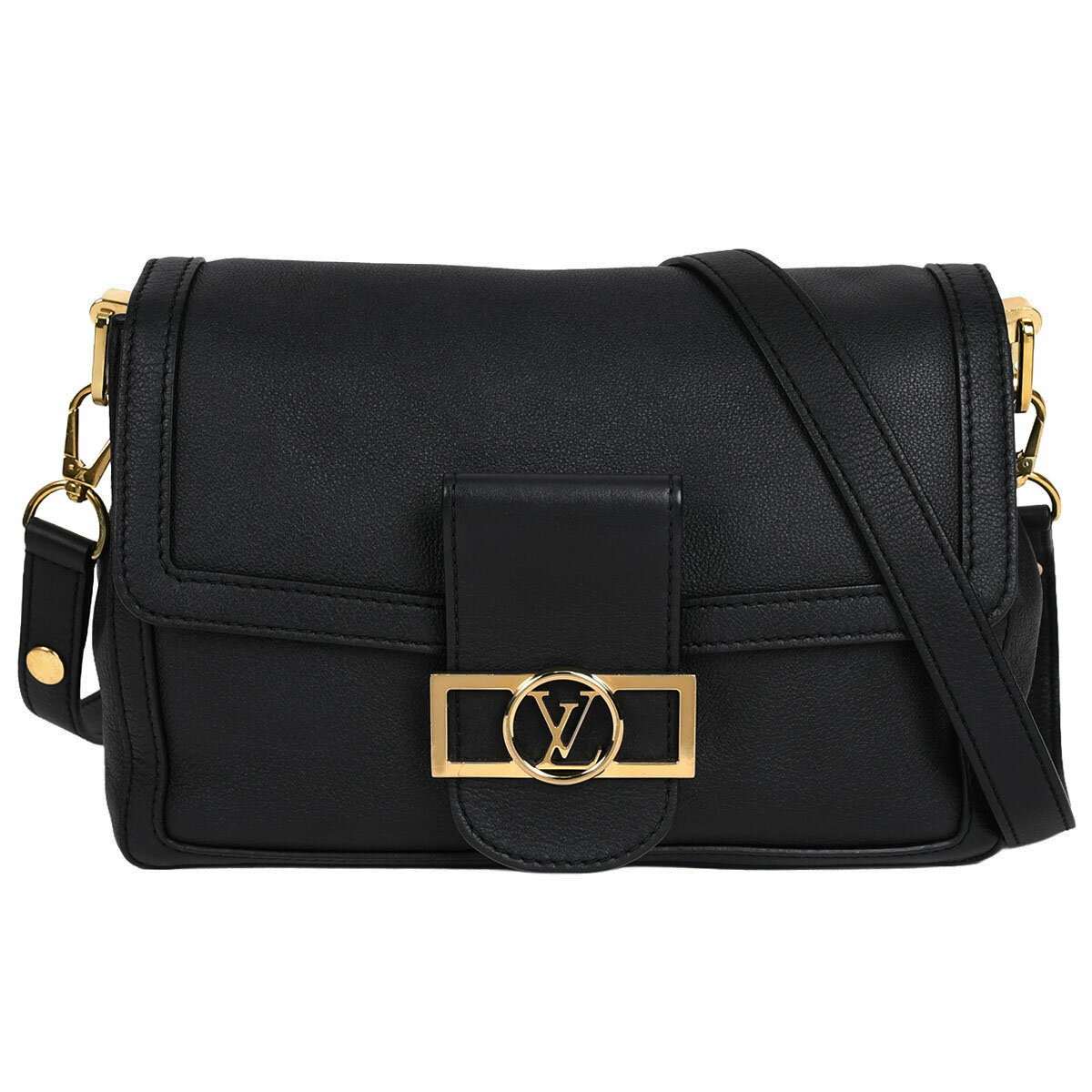 Rakuten - 【セール｜6/10まで今期最安値｜終了後値上げ！】 新入荷 ルイヴィトン LOUIS VUITTON ドーフィーヌ ソフト MM ショルダーバッグ クロスボディ 斜め掛け 肩掛け 2way レディース レザー ブラック 黒 M25209【中古】