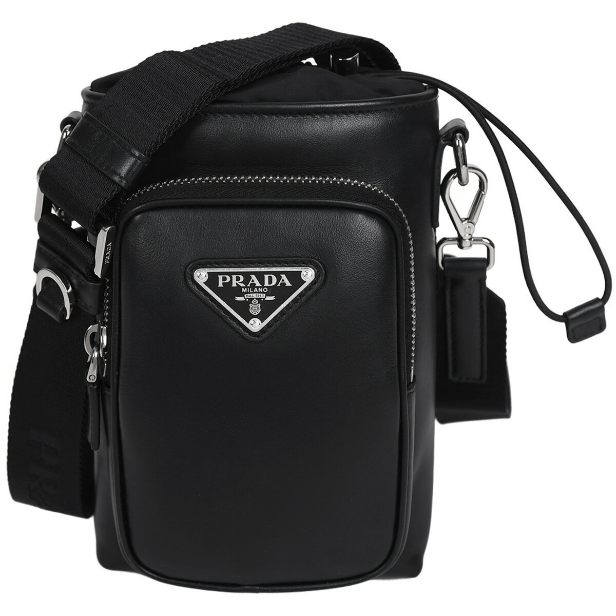 Rakuten - 【セール｜6/11まで今期最安値｜終了後値上げ！】 新入荷 プラダ PRADA トライアングルロゴ ミニ ショルダーバッグ スマートフォンケース クロスボディ 斜め掛け メンズ レザー ブラック 黒 2ZH155【新品同様】【中古】