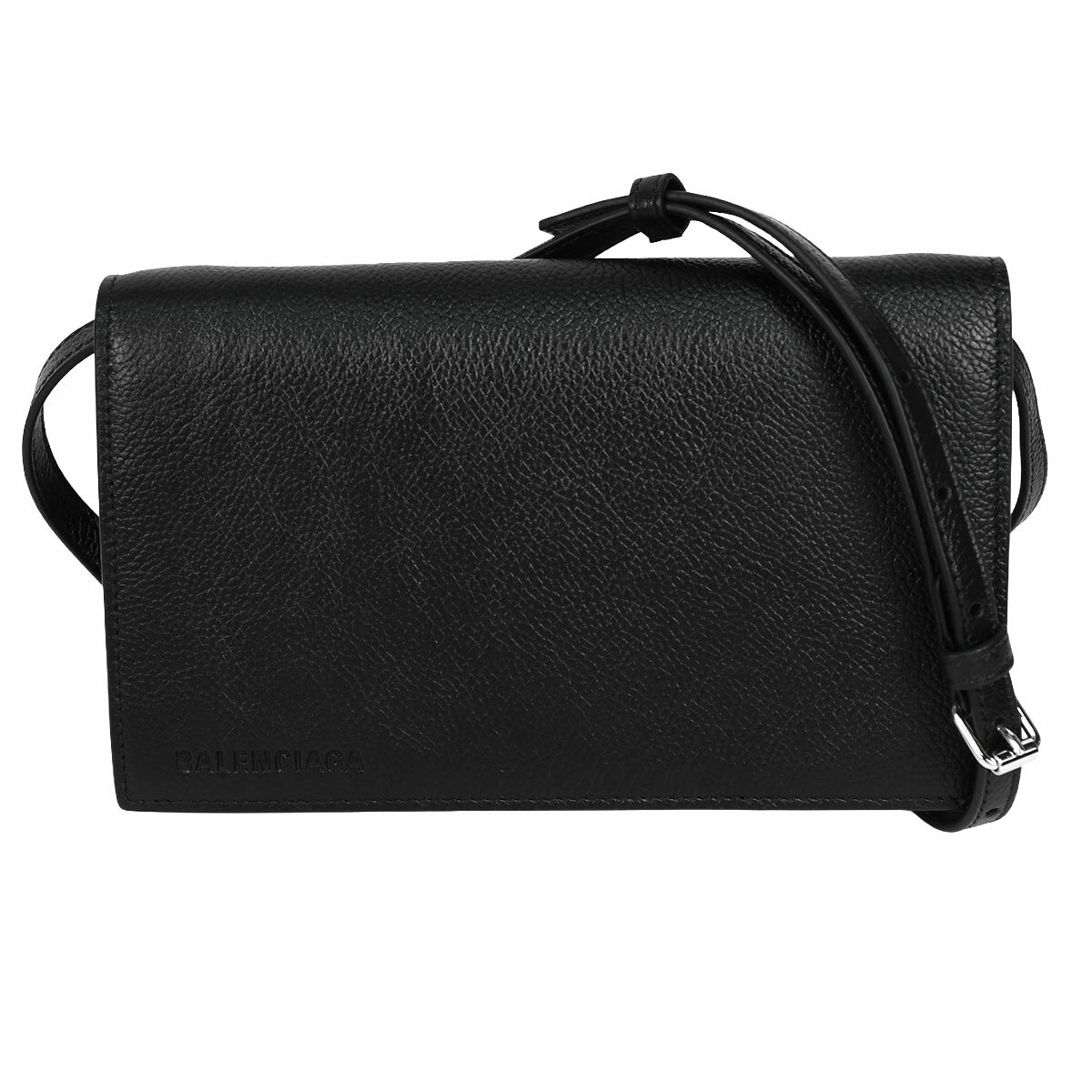 Rakuten - 新入荷 バレンシアガ BALENCIAGA ロゴ ミニ ショルダーバッグ クロスボディ ポシェット 斜め掛け クラッチバッグ 2way レディース レザー ブラック 黒 754836【未使用】