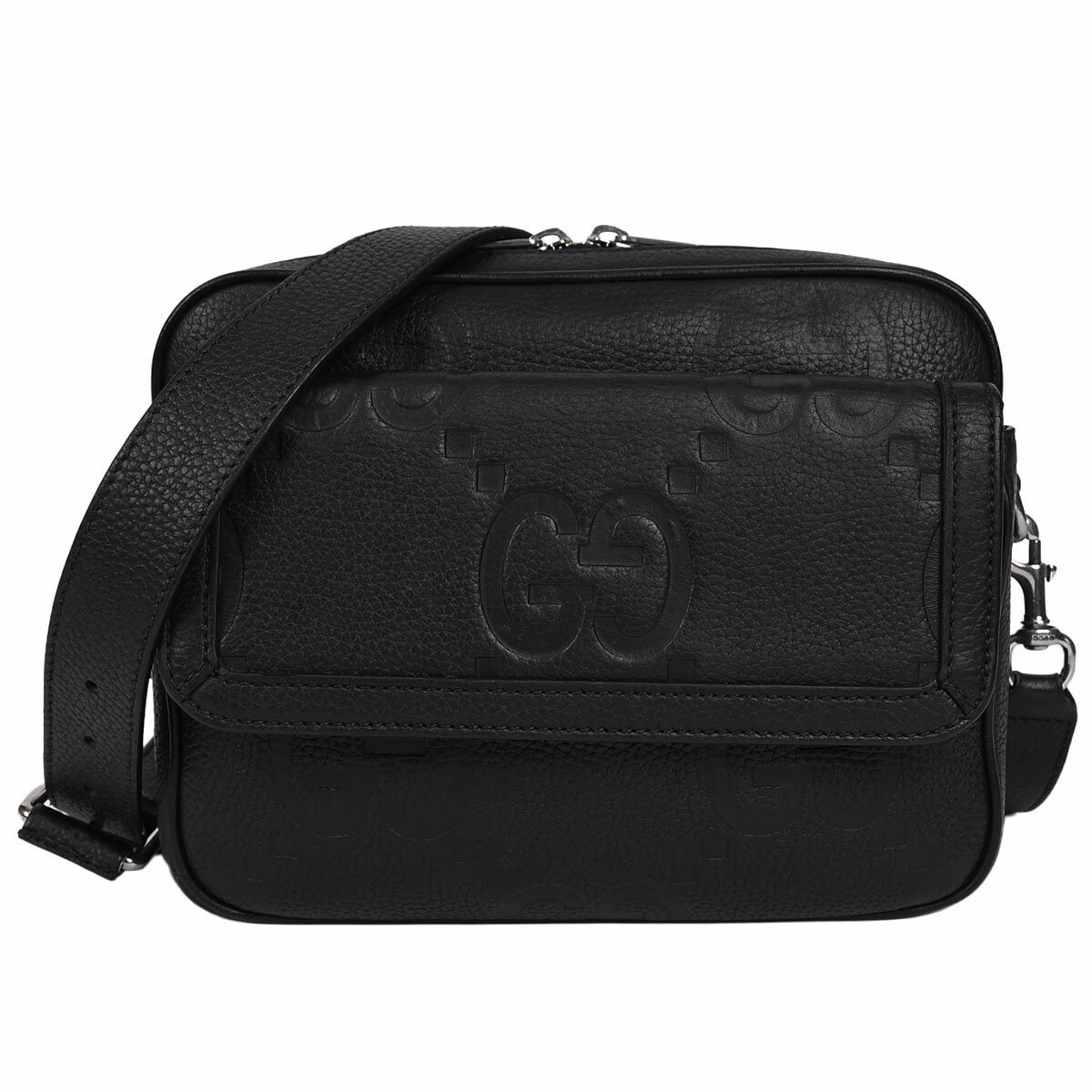 乐天商城 - 【クーポンでお得×さらにポイントUP】 グッチ GUCCI ジャンボGG スモール クロスボディバッグ ショルダーバッグ 斜め掛け メンズ レディース レザー ブラック 黒 794088【中古】