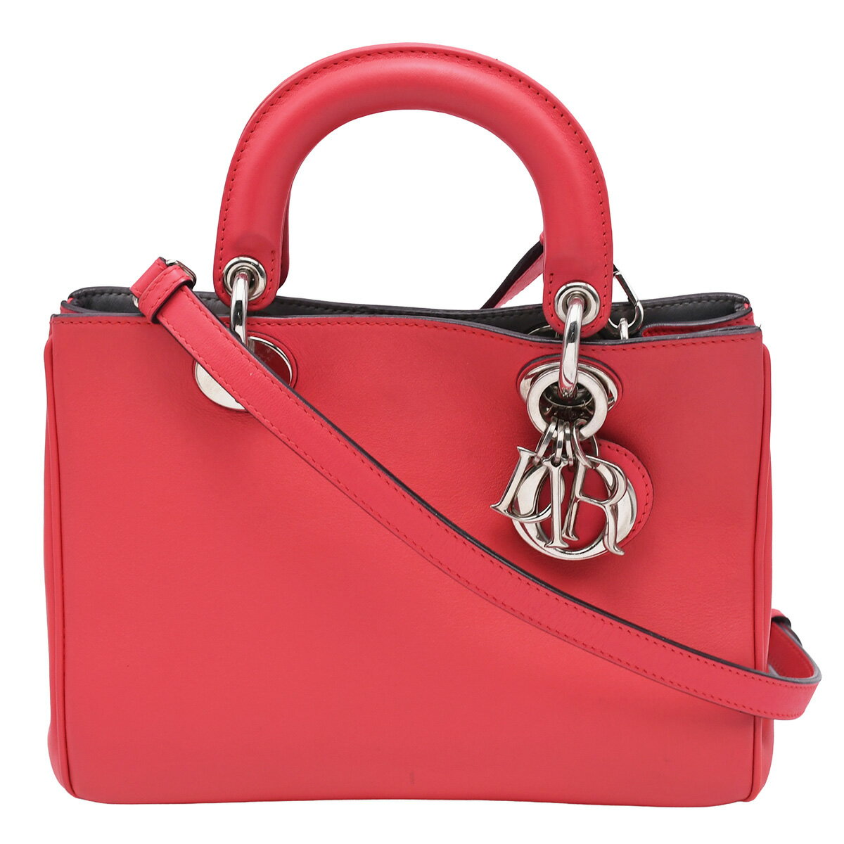 乐天商城 - 新入荷 ディオール Christian Dior ディオリッシモ ミニ 2way ハンドバッグ ショルダーバッグ レザー ピンク シルバー金具 【中古】