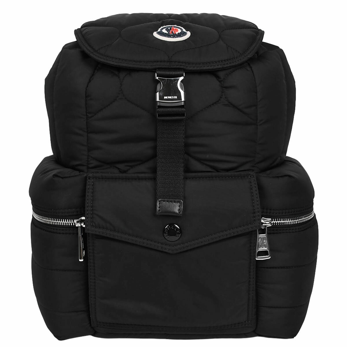 乐天商城 - 新入荷 モンクレール MONCLER ロゴワッペン バックパック リュックサック アストロ ASTRO BACKPACK デイパック ナイロン ブラック 黒 シルバー金具 新品同様 【中古】