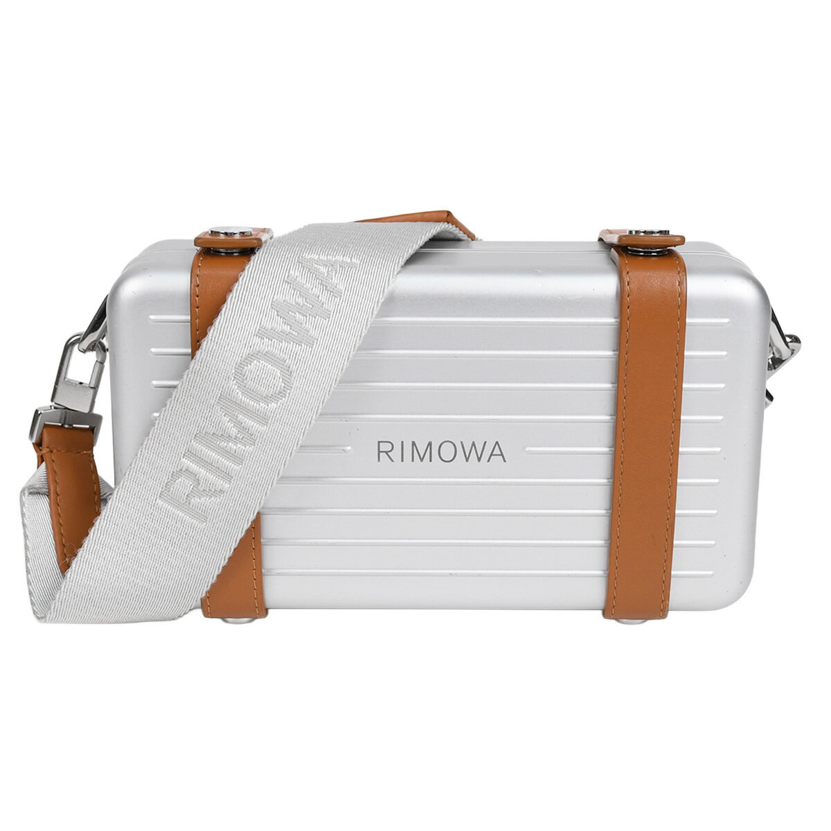 乐天商城 - 【クーポンでお得×さらにポイントUP】 新入荷 リモワ RIMOWA パーソナル PERSONAL ショルダーバッグ クラッチバッグ 2way クロスボディ 斜め掛け メンズ レディース アルミニウム レザー シルバー ブラウン【中古】