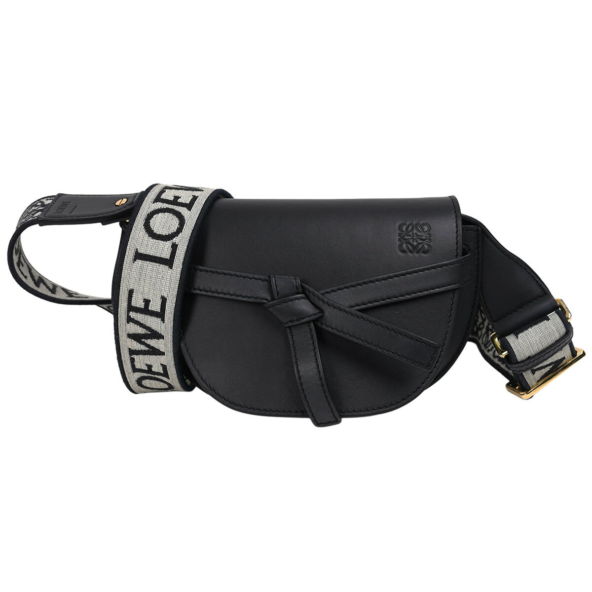 【クーポンでお得×さらにポイントUP】 ロエベ LOEWE ゲート デュアル ミニ ショルダーバッグ クロスボディ 斜め掛け レディース レザー ブラック 黒 A650N46X13【中古】