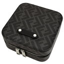 フェンディ FENDI FFロゴ ジュエリーケース アクセサリーケース ジュエリーボックス 7AS075 黒 ブラック グレー PVC レザー インテリア 新品...