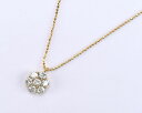 K18YG イエローゴールド フラワーデザイン ペンダントネックレス D1.01ct ジュエリー アクセサリー レディース 【中古】