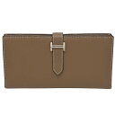 エルメス HERMES ベアンスフレ 二つ折り 長財布 エプソン レザー エトゥープ グレー ベージュ シルバー金具 財布 ウォレット レディース メンズ 【中...