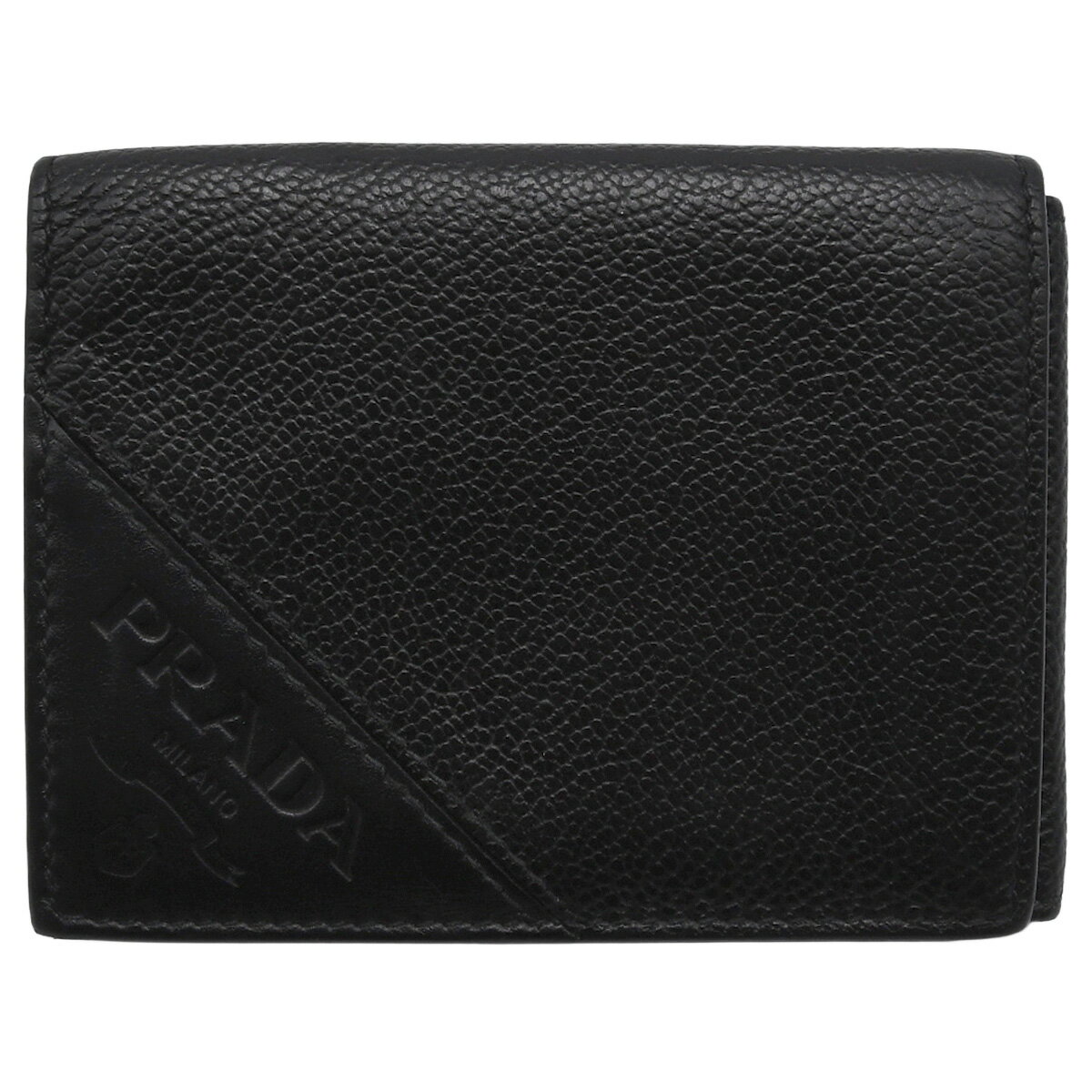 其它 - 【クーポンでお得×さらにポイントUP】 新入荷 プラダ PRADA 二つ折り 財布 コンパクト ウォレット カードケース 札入れ ロゴ レザー ネロ ブラック 黒 2MO006 シルバー金具 【中古】