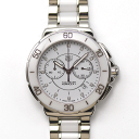 　 商品名 TAG Heuer　Formula 1 Lady Diamond Chronograph 型番 CAH1211.BA0863 素材 ステンレススチール／セラミック／サファイアガラス ムーブメント クォーツ 防水性能 20気圧／200m防水 文字盤色 ホワイト／ダイヤモンド（12P） 仕様 クロノグラフ　日付表示　スモールセコンド　ねじ込み式リューズ サイズ ケース直径ヨコ：約41mm／腕周り：約19.5cm 参考定価 ￥243000 付属品 純正ボックス　取扱説明書※付属品は画像に掲載しているもののみになります。 ランク 本体 A　ブレス A スタッフのコメント 当店の専属時計修理業者にて研磨仕上げ済み。当店の専属時計修理業者にて研磨仕上げ済み。特筆すべき目立ったダメージはなく、コンディションは良好です。ケースは41mmですので男女兼用でご使用頂けるサイズ感、デザインとなっております。大きめの時計を好む女性や腕が太い男性が付けても充分存在感を与えてくれます。 管理タグ ＃152609-240001022648 ランク 商品ランクの説明 N 一度も使用されてない完全新品 S 展示や経年により僅かに落ち度がある未使用品 SA 若干の使用感はあるが新品に近い状態の中古品 A 多少キズはあるが程度の良い中古品 AB 中小のキズや汚れが見受けられる中古品 B 中小のキズや汚れが多く見受けられる中古品 C キズが多く難ありの中古品　