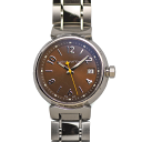 新入荷 ルイヴィトン LOUISVUITTON タンブール MM クォーツ Q13110 ブラウン文字盤 ボーイズ ユニセックス 男女兼用 腕時計 研磨仕上げ済...