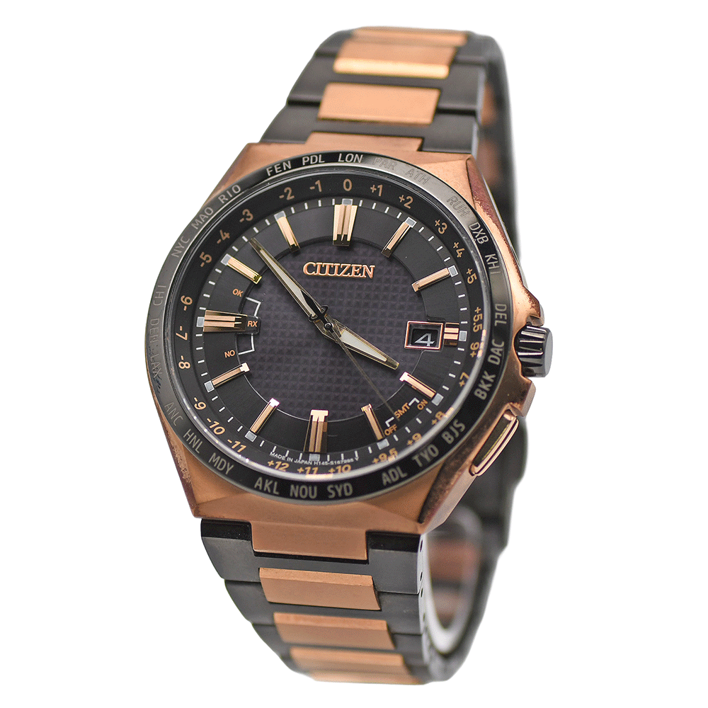 [クーポン値引×ポイントUP] CITIZEN シチズン ATTESA アテッサ アクトライン 世界数量限定1700本 CB0215-77E エコ・ドライブ電波時計ダイレクトフライト チタン製 【中古】