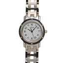 エルメス HERMES クリッパー CL4.210 クォーツ ホワイト文字盤 レディース 女性用 婦人用 腕時計 【中古】