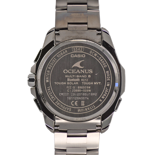 【クーポンで値引!ポイント3倍!】 CASIO カシオ OCEANUS Manta オシアナス マンタ S4000シリーズ OCW-S4000-1AJF タフソーラー電波 モバイルリンク機能 チタン製 メンズ 【中古】