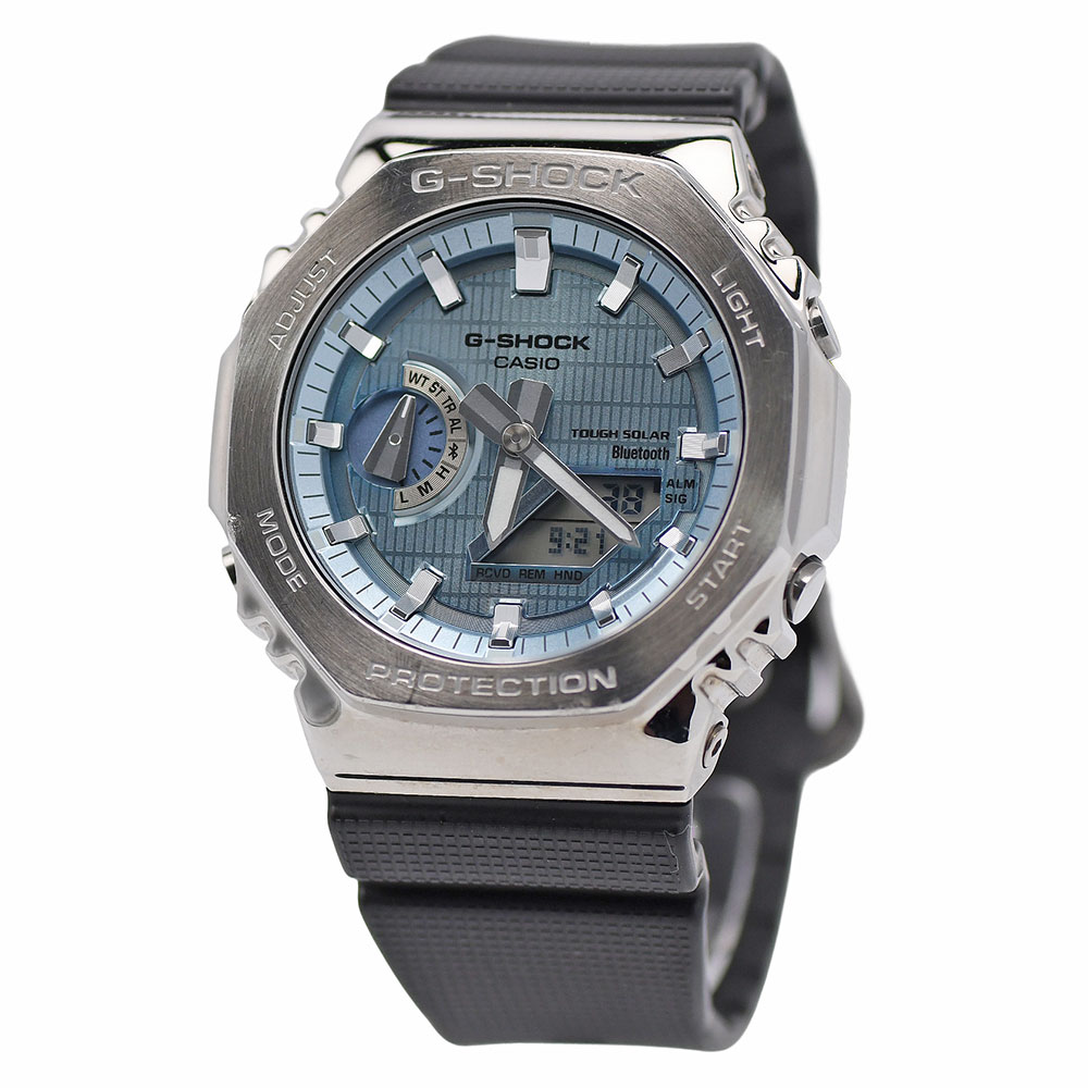 Rakuten - 【クーポンでお得×さらにポイントUP】 新入荷 CASIO カシオ G-SHOCK ジーショック 2100シリーズ メンズ タフソーラー モバイルリンク機能 アイスブルー文字盤 GBM-2100A-1A2JF 【中古】