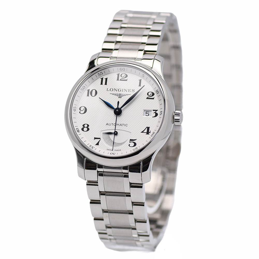 【クーポンでお得×さらにポイントUP】 新入荷 ロンジン LONGINES マスターコレクション パワーリザーブ オートマティック メンズ 自動巻 シルバー文字盤 L2.708.4.78.6 未使用 【中古】