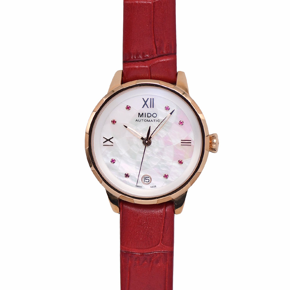 Rakuten - 新入荷 ミドー MIDO レインフラワー 34mm オートマティック レディース 自動巻 ルビー入り シェル文字盤 M043.207.36.118.00 未使用 【中古】